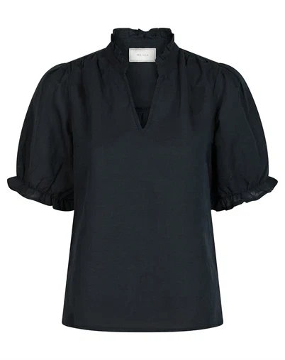 Neo Noir - Odesa Linen Bluse - Navy